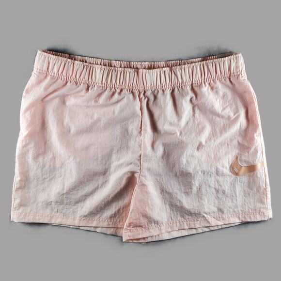 Nike Womens XXL Loose‎ Fit High Rise Swoosh Woven Easy Shorts Pink Pockets New - Picture 1 of 6
